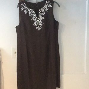 NWT Talbots brown linen dress 14P